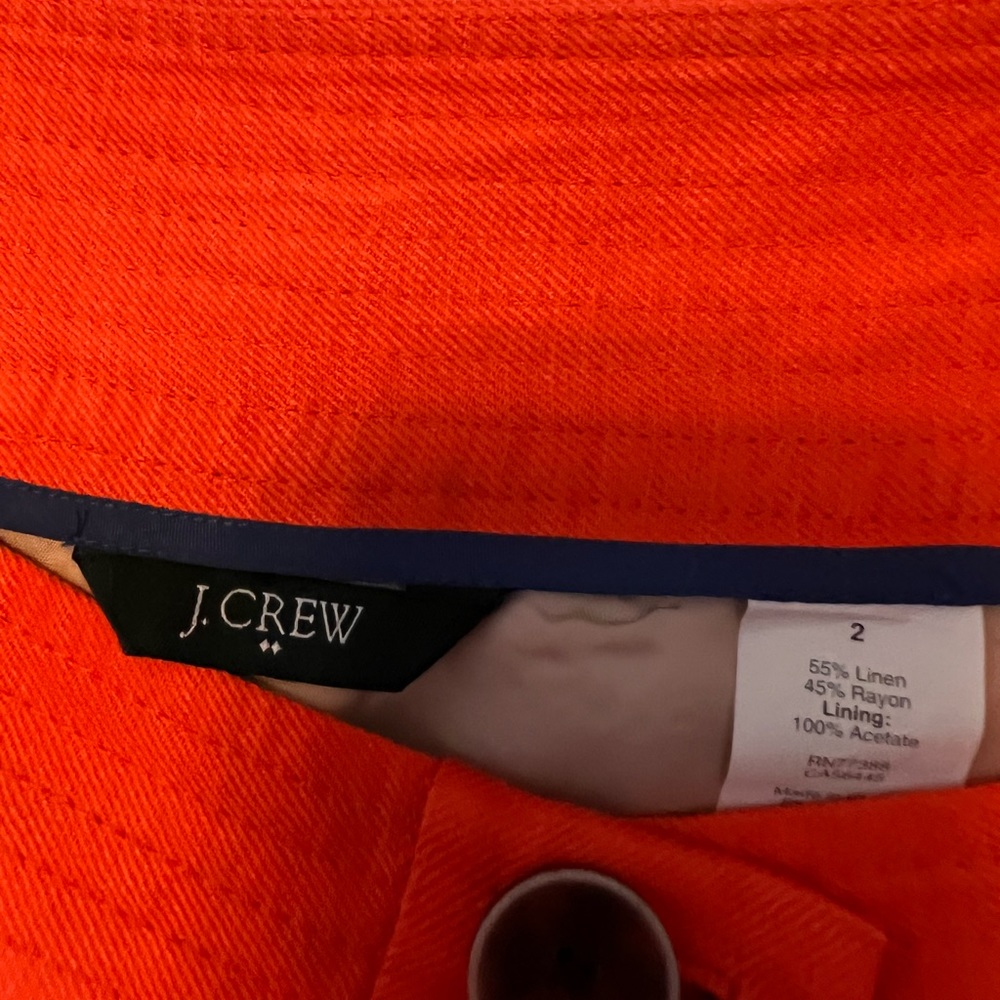 J. Crew EUC reddish orange fully lined skirt with pockets. size 2 - Picture 2 of 6